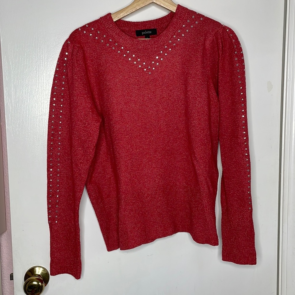 Rhinestone studded sweater